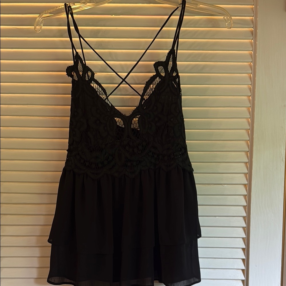 Elegant Black Lace Women’s Top
